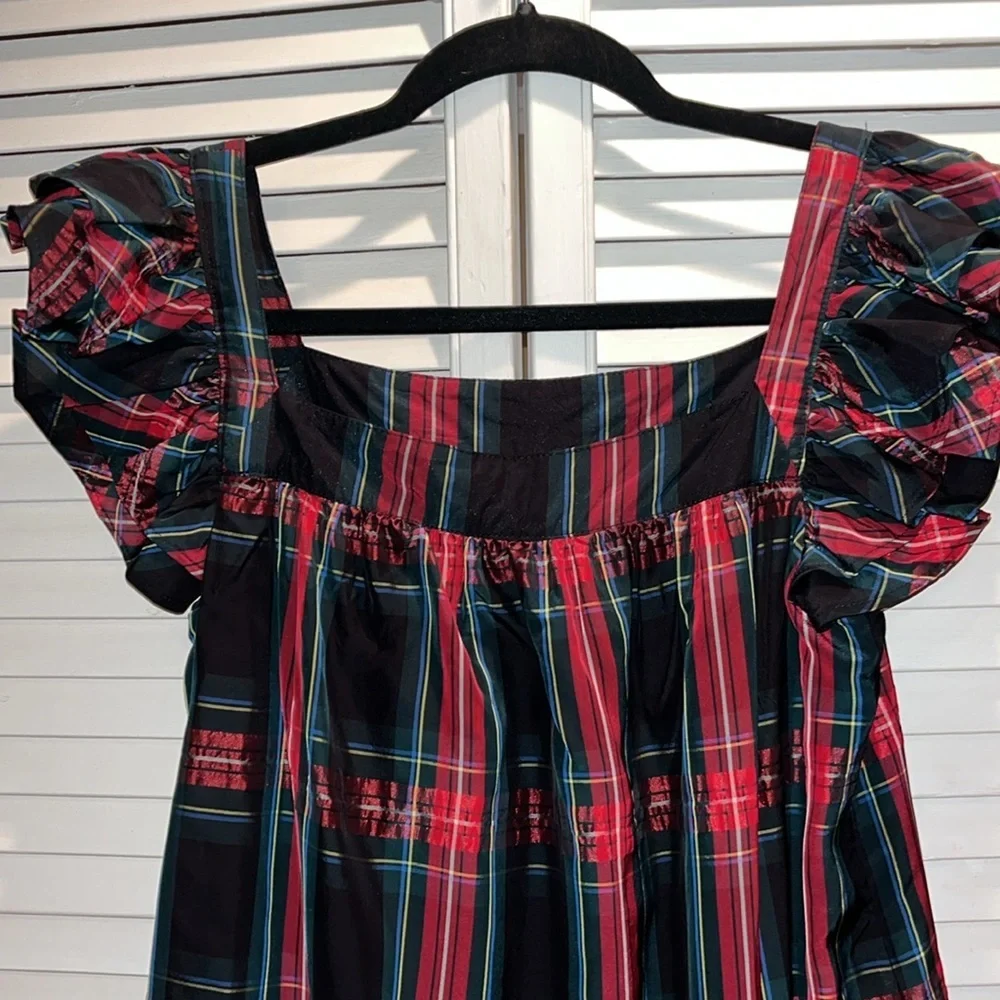 Vineyard Vines holiday tartan plaid girls dress XL‎ like new